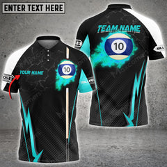 Maxcorners Billiards Ball 10 Fire Cue Personalized Name, Team Name Unisex Shirt ( Multicolor Options )