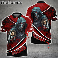 Maxcorners Billiards Ball 8 Gang Skull Personalized Name, Team Name Unisex Shirt ( Multicolor Options )