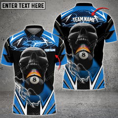 Maxcorners Billiards Lightning Into Skull Multicolor Options Customized Name 3D Shirt