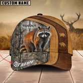 Maxcorners Cross America Hunting Racoon Leather Pattern Personalized Hats 3D Multicolored