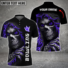 Maxcorners Reaper Bowling Multicolor Option Customized Name 3D Shirt