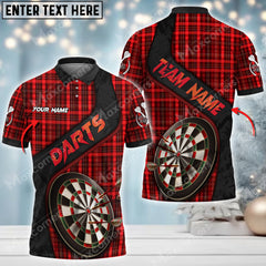 Maxcorners Christmas Darts Plaid Color Options Personalized Name, Team Name Unisex 3D Shirt