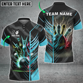 Maxcorners Thunder Bowling And Pins Multicolor Option Customized Name 3D Shirt (8 Colors)
