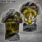 Maxcorners Bowling Ball And Pins Libra Symbol Multicolor Option Customized Name 3D Shirt (4 Colors)