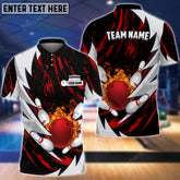 Maxcorners Bowling And Pins Fire Thunderstorm Multicolor Option Customized Name 3D Shirt