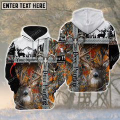 Maxcorners Custom Name Hunting Deer Cross Skull ( Multicolor Option ) Shirt 3D All Over Printed Clothes