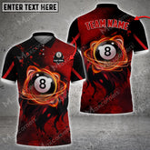 Maxcorners Billiards Lion Flame Personalized Name 3D Shirt (Multi Color Options)
