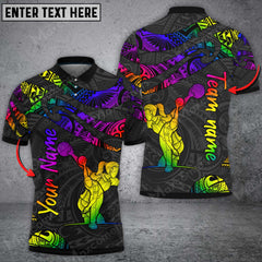 Maxcorners Polynesian Pattern 2 Bowling And Pins Multicolor Option Customized Name 3D Shirt