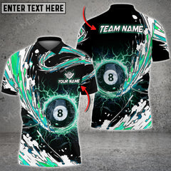 Maxcorners Billiards Ball 8 Tsunami Multicolor Option Personalized Name 3D Polo
