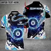 Maxcorners Billiards Ball 8 Tsunami Multicolor Option Personalized Name 3D Polo