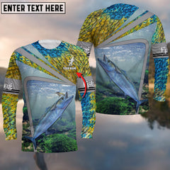 Maxcorners Kingfish Fishing Cool Customize Name 3D Shirts