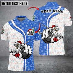 Maxcorners Christmas Billiards 8 Ball Snow Grunge Multicolor Options Customized Name 3D Shirt