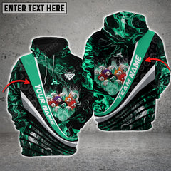 Maxcorners Billiards Red Thunder Multicolor Option Customized Name 3D Hoodie