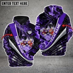 Maxcorners Billiards Red Thunder Multicolor Option Customized Name 3D Hoodie