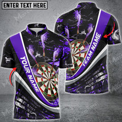 Maxcorners Flaming Magma Darts Multicolor Option Personalized Name 3D Shirt