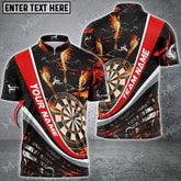 Maxcorners Flaming Magma Darts Multicolor Option Personalized Name 3D Shirt