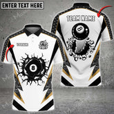 Maxcorners Billiards Death Crack Multi Color Options Personalized Name 3D Shirt (4 Colors)