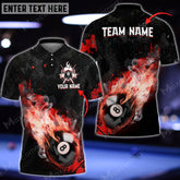 Maxcorners Billiards Ball 8 Fire And Blood Multi Color Options Personalized Name 3D Shirt (6 Colors)
