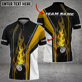 Maxcorners Billiards 8 Ball Pool Fire Multicolor Options Personalized Name 3D Shirt (4 Colors)