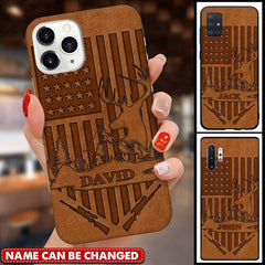 Maxcorners American Deer Hunting US Flag Hunter Personalized Name Phone Case LM0912