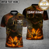 Maxcorners Bowling Shirt Evil Snake Skull Smoke Design Multioptions Personalized Name, Team Name Unisex 3D Shirt (4 Colors)