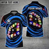 Maxcorners Billiards Wave Sea Pattern Personalized Name 3D Shirt (Multi Color Options)