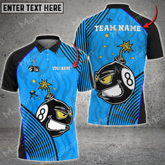 Maxcorners Billiards Ball 8 Cherry Bomb Personalized Name 3D Shirt (Multi Color Options)