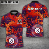 Maxcorners Billiards 8 Ball Torn Fabric And Stains Pattern Personalized Name 3D Shirt (Multi Color Options)