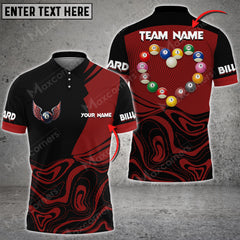 Maxcorners Valentine Billiard Balls Heart Shape Personalized Name 3D Shirt (Multi Color Options)