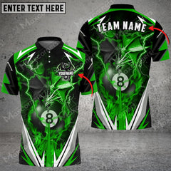 Maxcorners Billiards Thunder Space Dragon Personalized Name, Team Name Unisex Shirt ( 6 Colors )