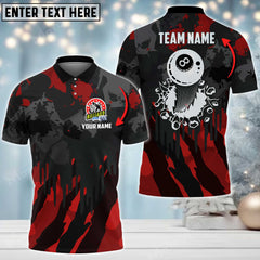 Maxcorners Billiards 8 Ball Personalized Name, Team Name 3D Shirt (Multi Color Options)