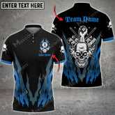 Maxcorners Billiards 8 Ball Skull Personalized Name 3D Shirt (Multi Color Options)