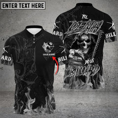 Maxcorners Til Death Do Us Billiard Skull Personalized Name 3D Shirt (Multi Color Options)