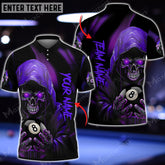 Maxcorners Billiards Grim Reaper Skull Personalized Name, Team Name Unisex Shirt ( 6 Colors )