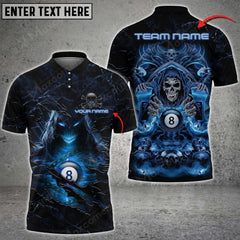 Maxcorners Billiards Fire Reaper Epic Art Personalized Name, Team Name Unisex Shirt ( 6 Colors )