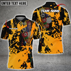 Maxcorners Billiard Grunge Multi Color Personalized Name 3D Shirt