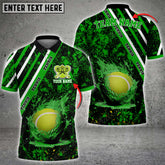 Maxcorners Tennis Paint Splash Multicolor Options Customized Name 3D Shirt ( 6 Colors )