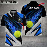 Maxcorners Tennis Fire Multicolor Options Customized Name 3D Shirt ( 6 Colors )