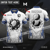 Maxcorner Customized Name Cracked Golf Ball Multicolor Options 3D Polo Shirt ( 4 Colors )