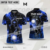 Maxcorner Customized Name Golf Thunder Skull Multicolor Options 3D Polo Shirt ( 4 Colors )