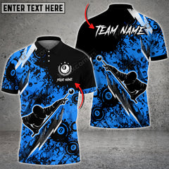 Maxcorners Player Billiards 8 Ball Grunge Multi Color Options Personalized Name 3D Shirt