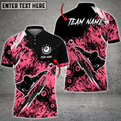 Maxcorners Player Billiards 8 Ball Grunge Multi Color Options Personalized Name 3D Shirt