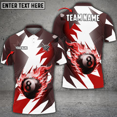 Maxcorners Billiards Fire Cube Pattern Personalized Name 3D Shirt (Multi Color Options)