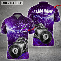 Maxcorners Billiards 8 Ball Thunder Multi Color Options Personalized Name 3D Shirt