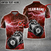 Maxcorners Billiards 8 Ball Thunder Multi Color Options Personalized Name 3D Shirt