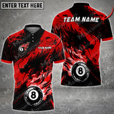 Maxcorners Billiards 8 Ball Dragon Fire Personalized Name, Team Name Unisex Shirt ( 6 Colors )