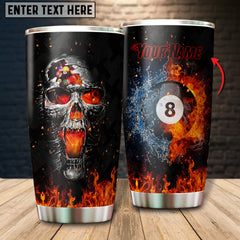 Maxcorners Billiards Skulls Personalized Name Tumbler