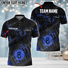 Maxcorners Billiards 8 Ball Personalized Name Team Name 3D Shirt (Multi Color Options)
