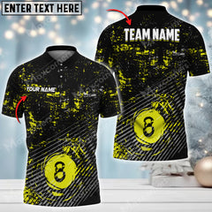 Maxcorners Billiards 8 Ball Personalized Name Team Name 3D Shirt (Multi Color Options)