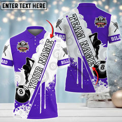 Maxcorners Billiards Player 8 Ball Personalized Name Team Name 3D Shirt (Multi Color Options)